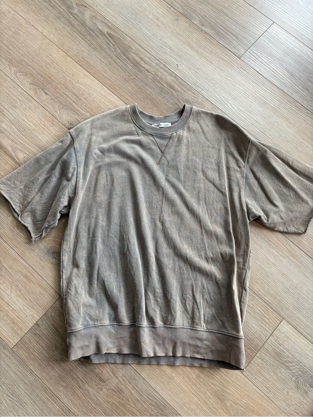 Zara Washed Short-Sleeve Tee - Brown